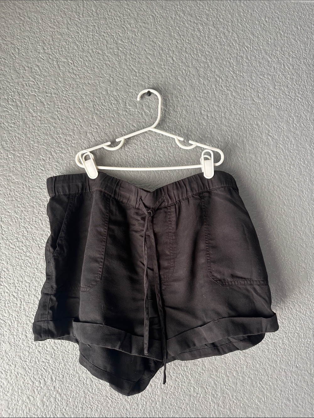 Tie Waist Black Shorts